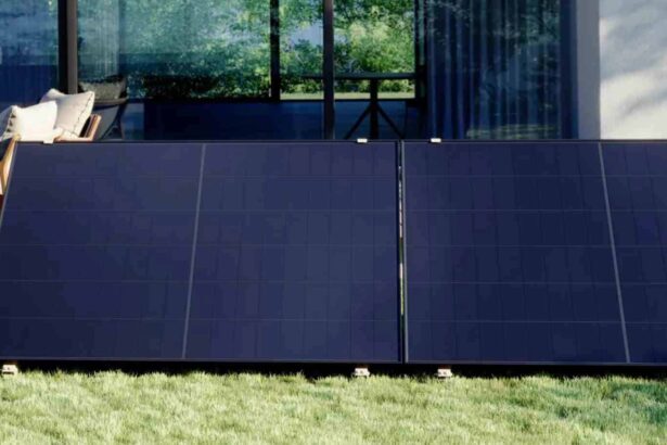 solar panels on the grass